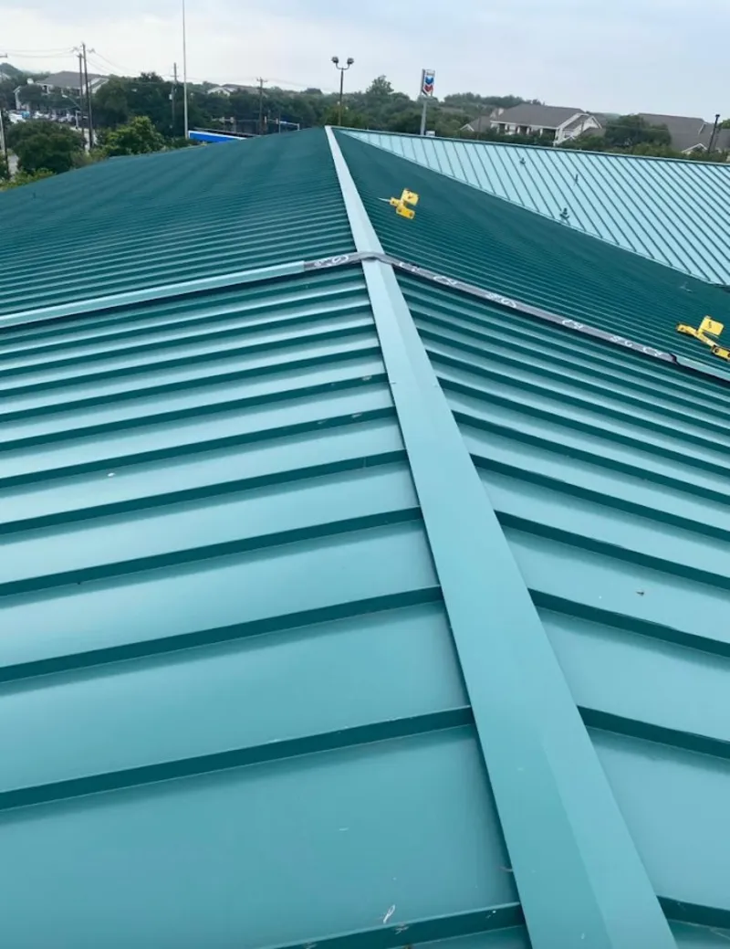 Green commercial metal roof ridge and valley for Metal Roof Repair in Heber